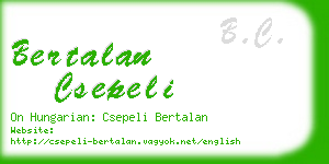 bertalan csepeli business card